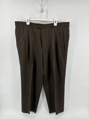 Oscar de la Renta 100% Wool Classic Pleated Dress Trousers